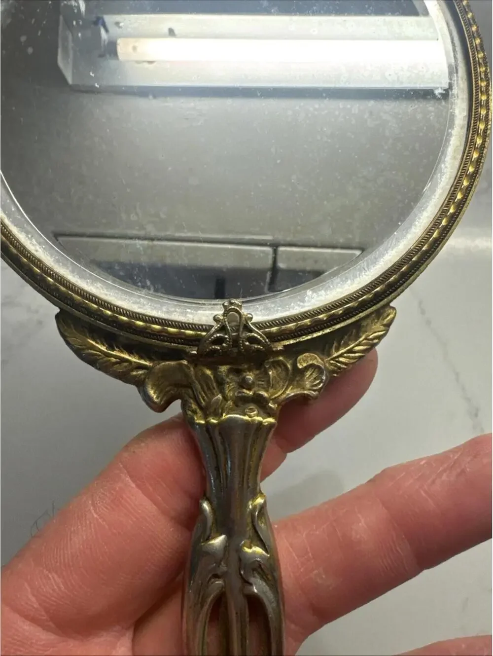 VINTAGE VANITY DRESSER HAND Mirror